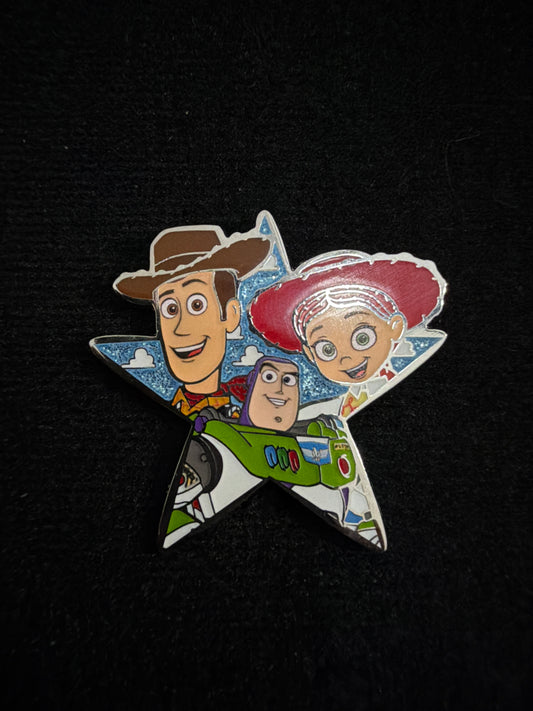 Disney Toy Story Star Shaped Glitter Pin Woody Jessie Buzz Lightyear 2016