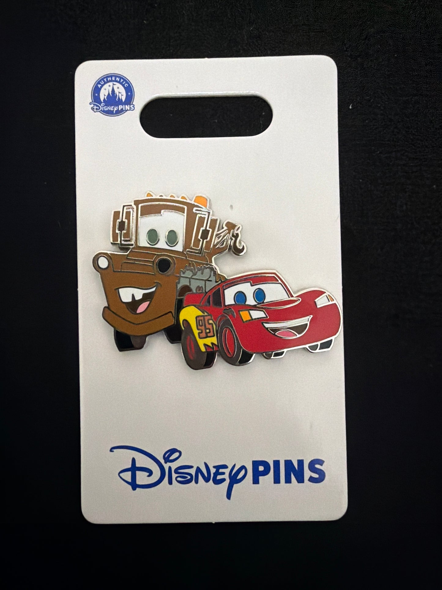 Disney Parks Pin Pixar Cars Tow Mater Lightning McQueen